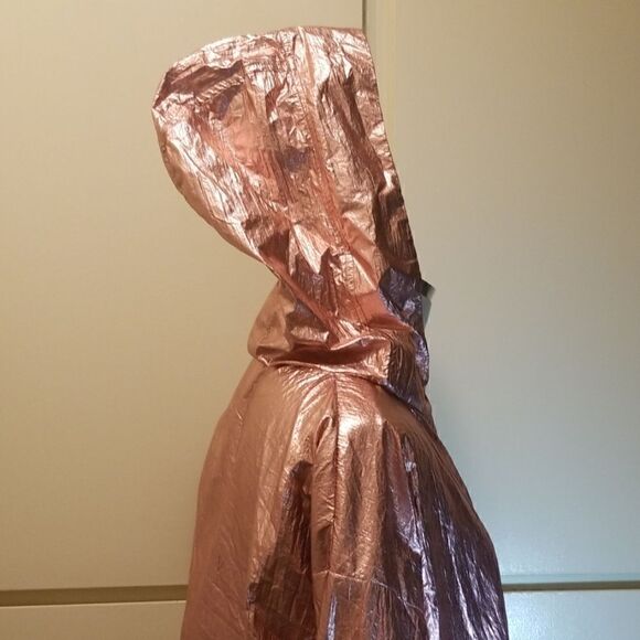 Kaylee Kollection Pink Lame Nylon Windbreaker, S - Picture 3 of 6